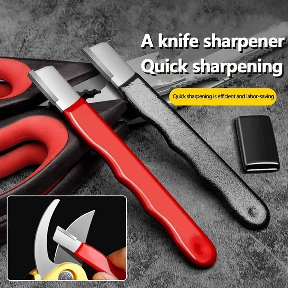 Gardening Tools Hand - プロ用金属製ナイフ研ぎ器、ハサミ研ぎ器、手持ち式砥石、あらゆる刃物用、キッチンナイフ、ハサミ、園芸用剪定ばさみ用ツール