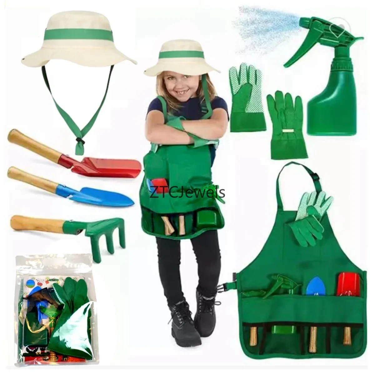 キッズガーデンエプロンツールセット 手袋付き 女の子用コスプ - Gardening Tools Girls のレビューと価格