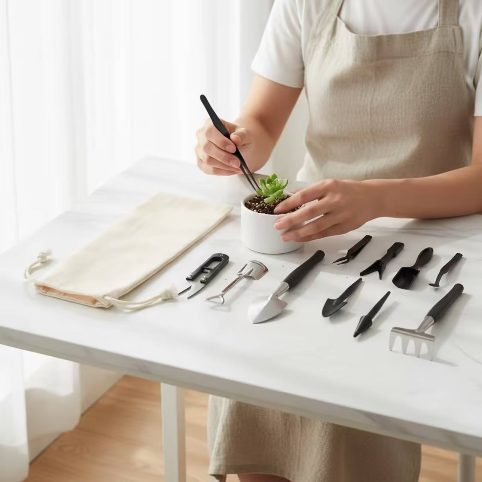 12点セットの多肉植物用ツールセット（ポーチ付き）、防錆多肉 - Gardening Tools Kit のレビューと価格