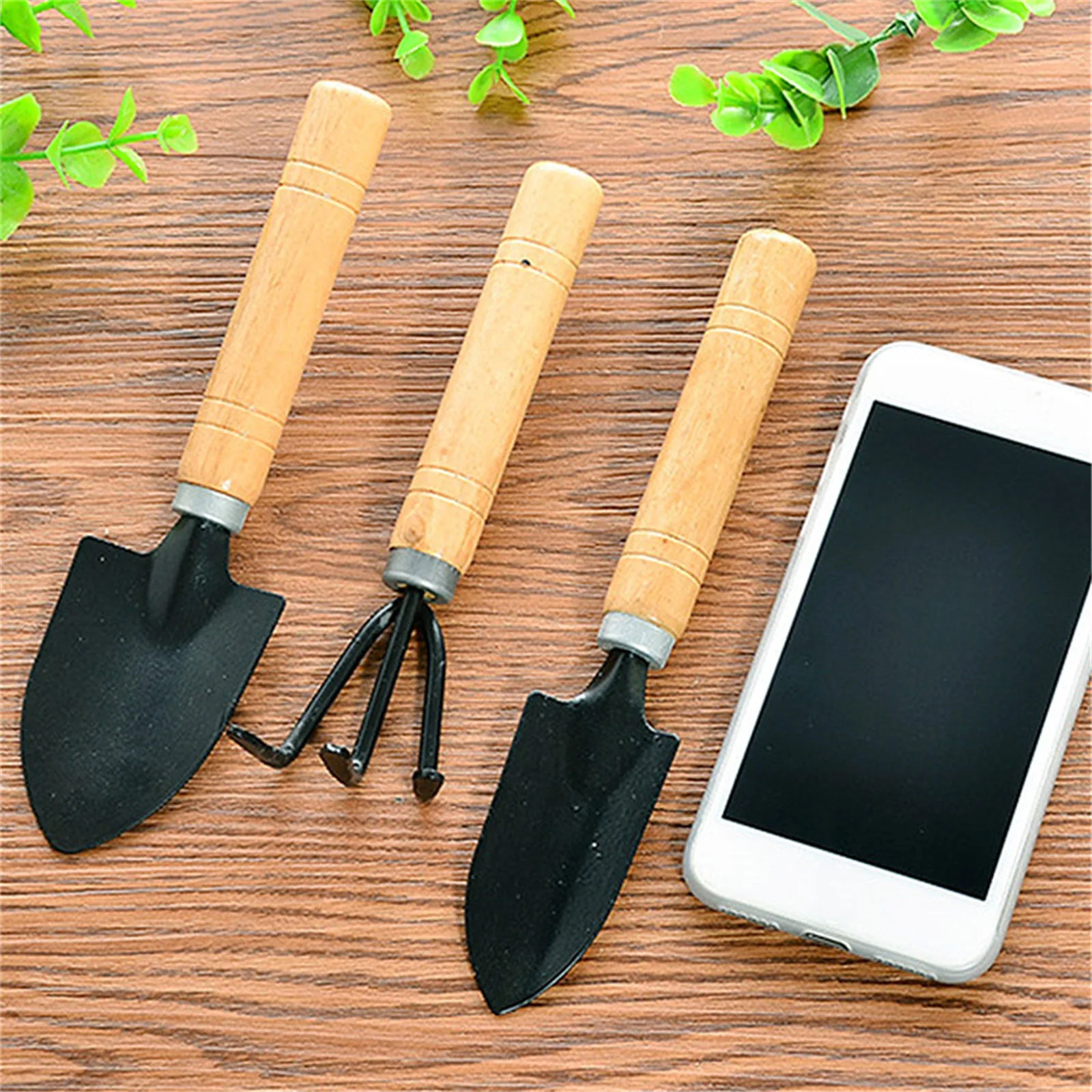 3ピースミニガーデンツールセット、多肉植物盆栽の手入れ用木製 - Gardening Tools Trowel のレビューと価格