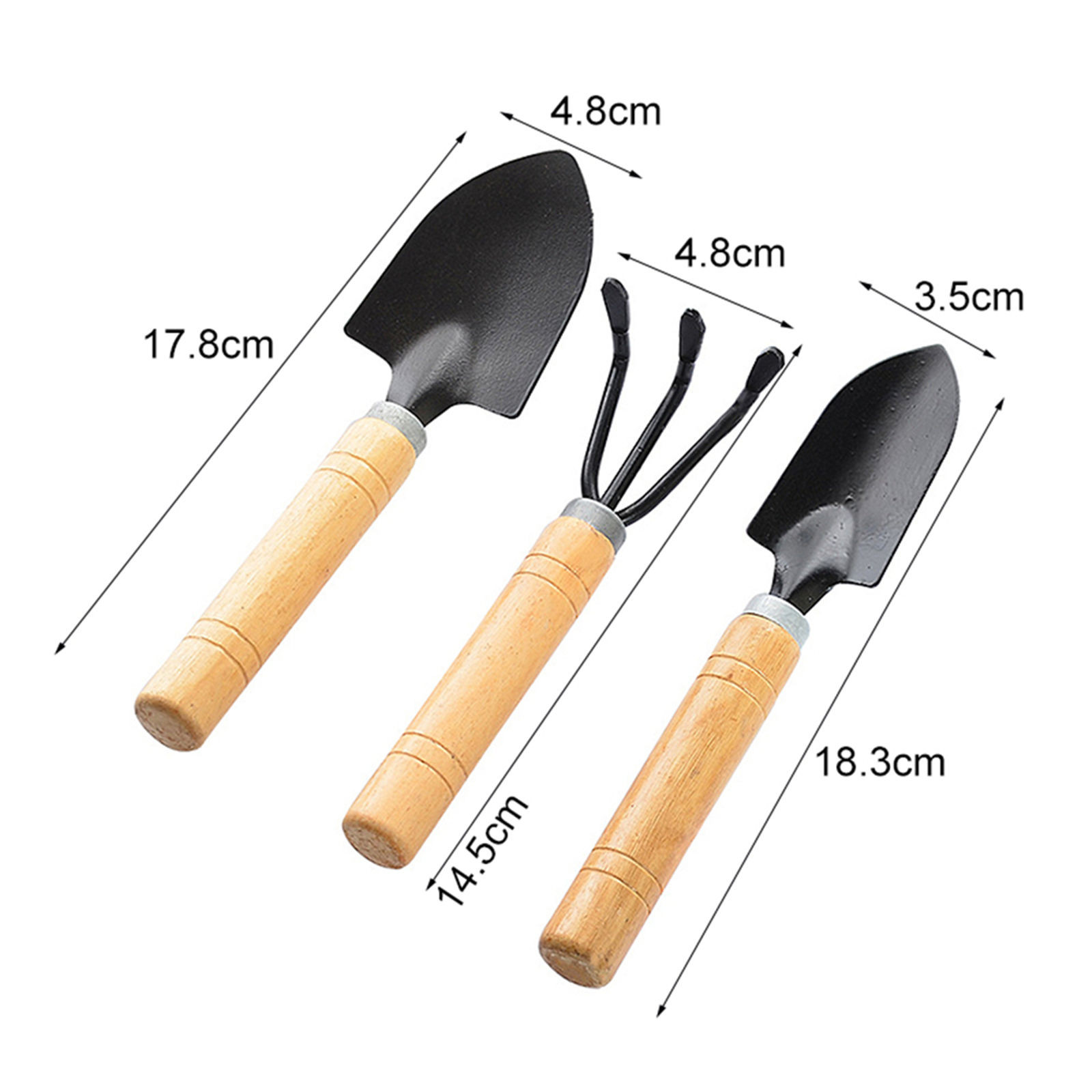3ピースミニガーデンツールセット、多肉植物盆栽の手入れ用木製 - Gardening Tools Trowel のレビューと価格
