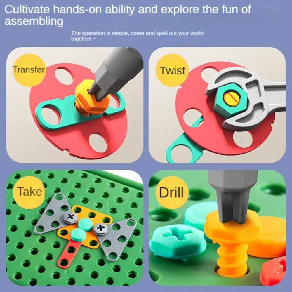 450個の子供用STEMドリルセット クリエイティブモザイク - Gardening Tools Girls のレビューと価格